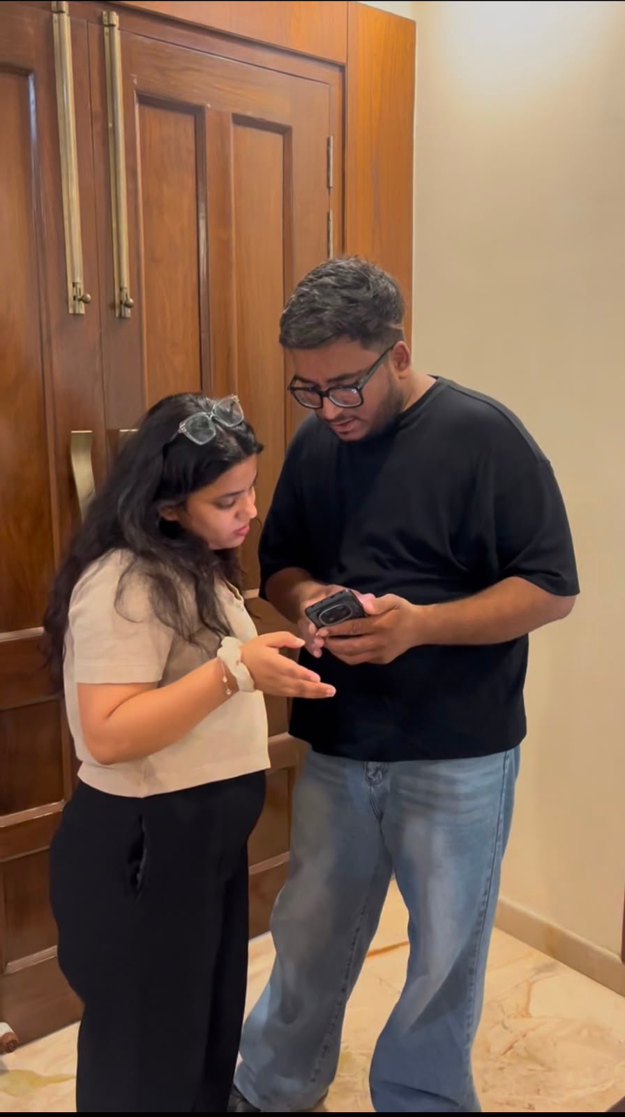 Kritaksh Groups team reviewing shoot footage on-site for an Indian e-commerce brand, 2025